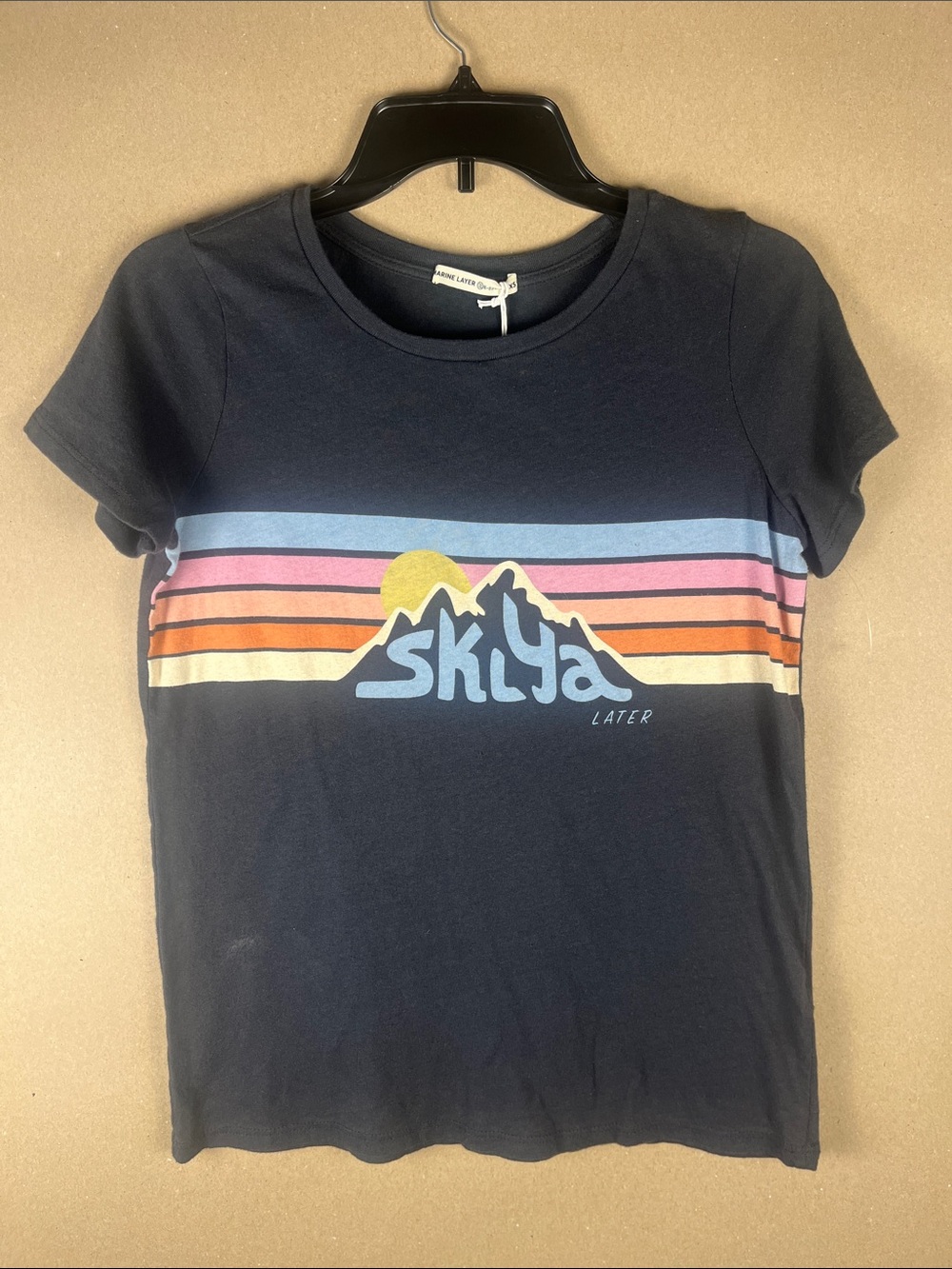Marine Layer Re-Spun Ski Ya Later Graphic Tee XS NWT Outdoor Adventure Après-Ski